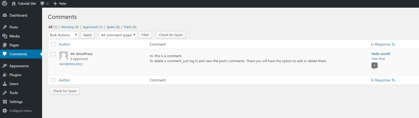 Wordpress comments