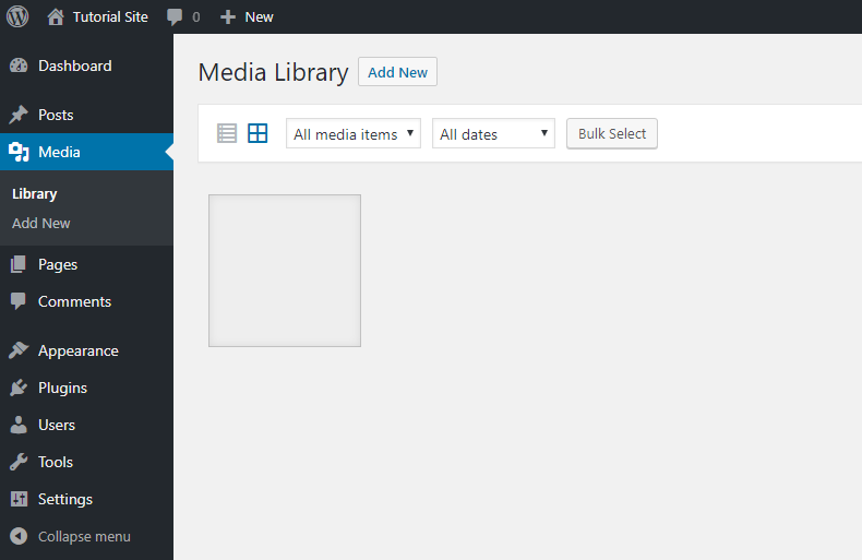 Wordpress media library