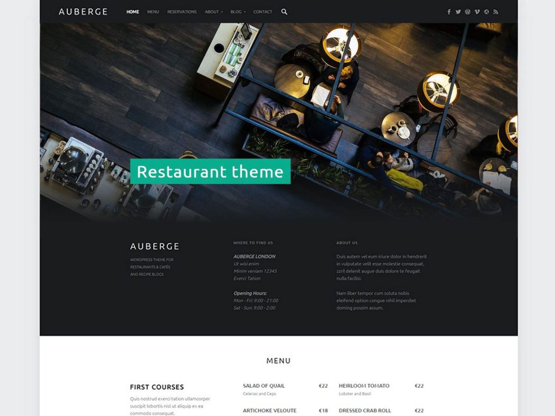 Auberge - Restaurant Theme