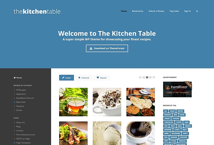 The Kitchen Table: Responsive Recipes WP Theme