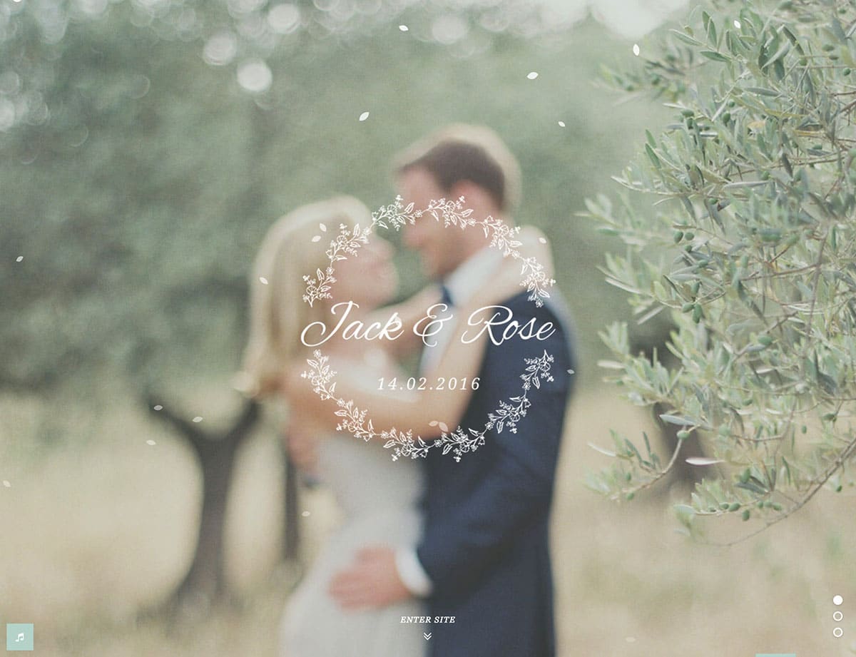 Whimsical WordPress Wedding Theme