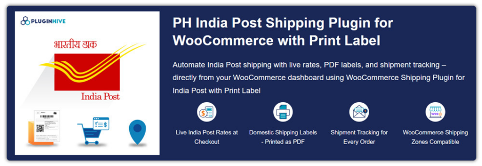 PH India Post Shipping Plugin for WooCommerce with Print Label