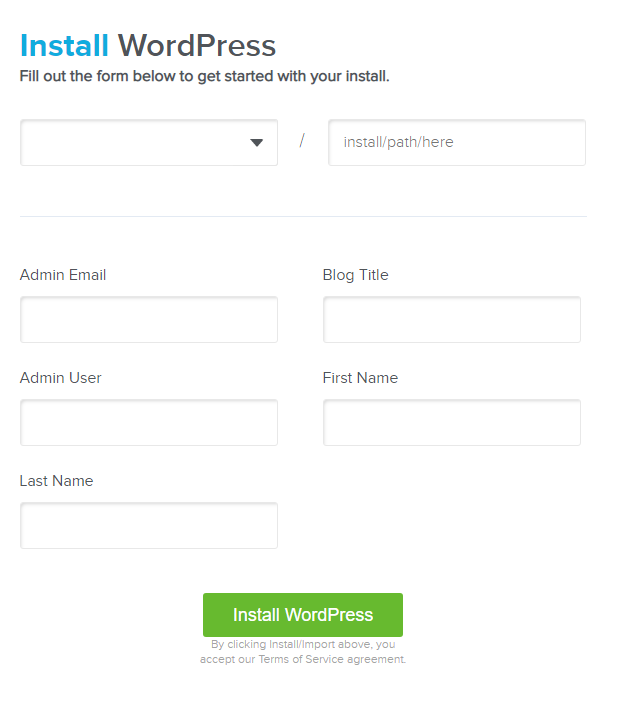 Wordpress setup