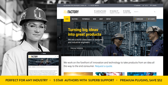 Factory-Industrial Business WordPress Theme