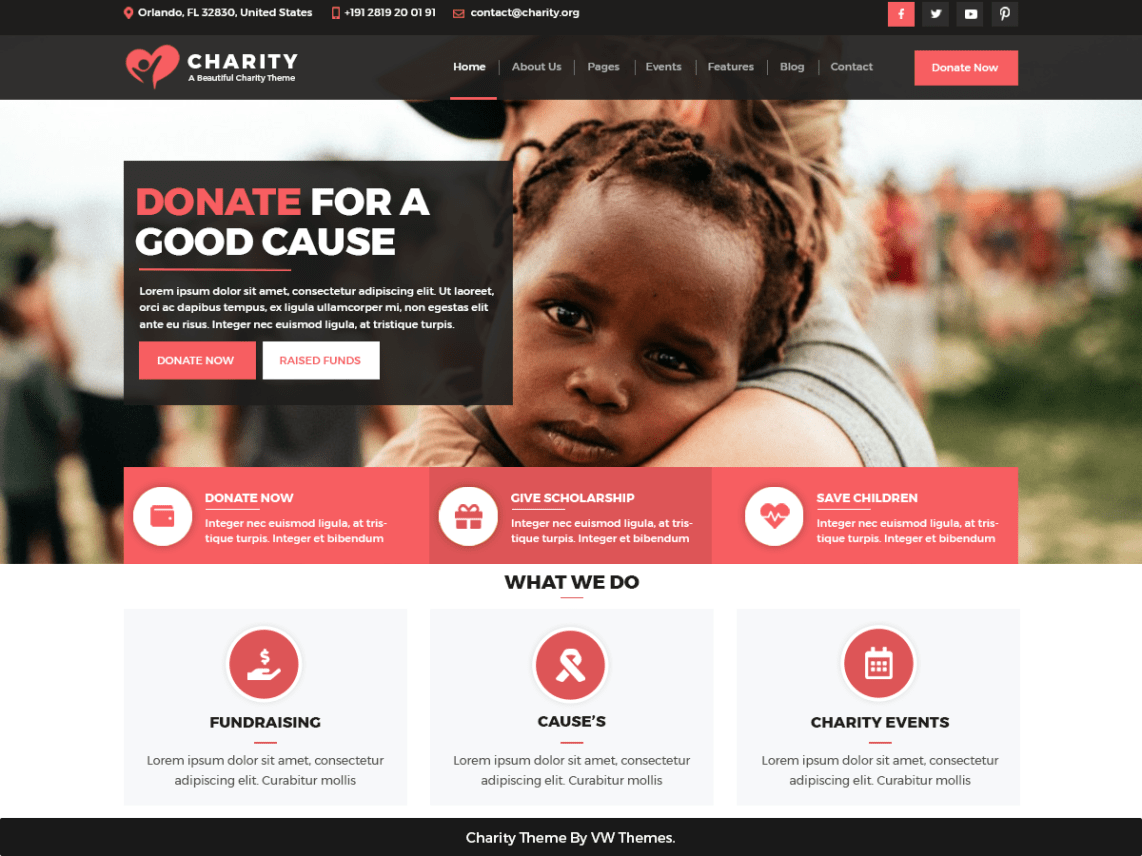 VW-WordPress theme for Non Profts/Charity/NGO