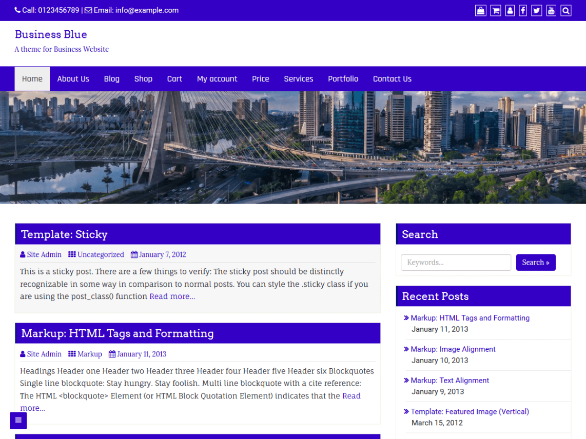 Business Blue-MultiPurpose WordPress Theme