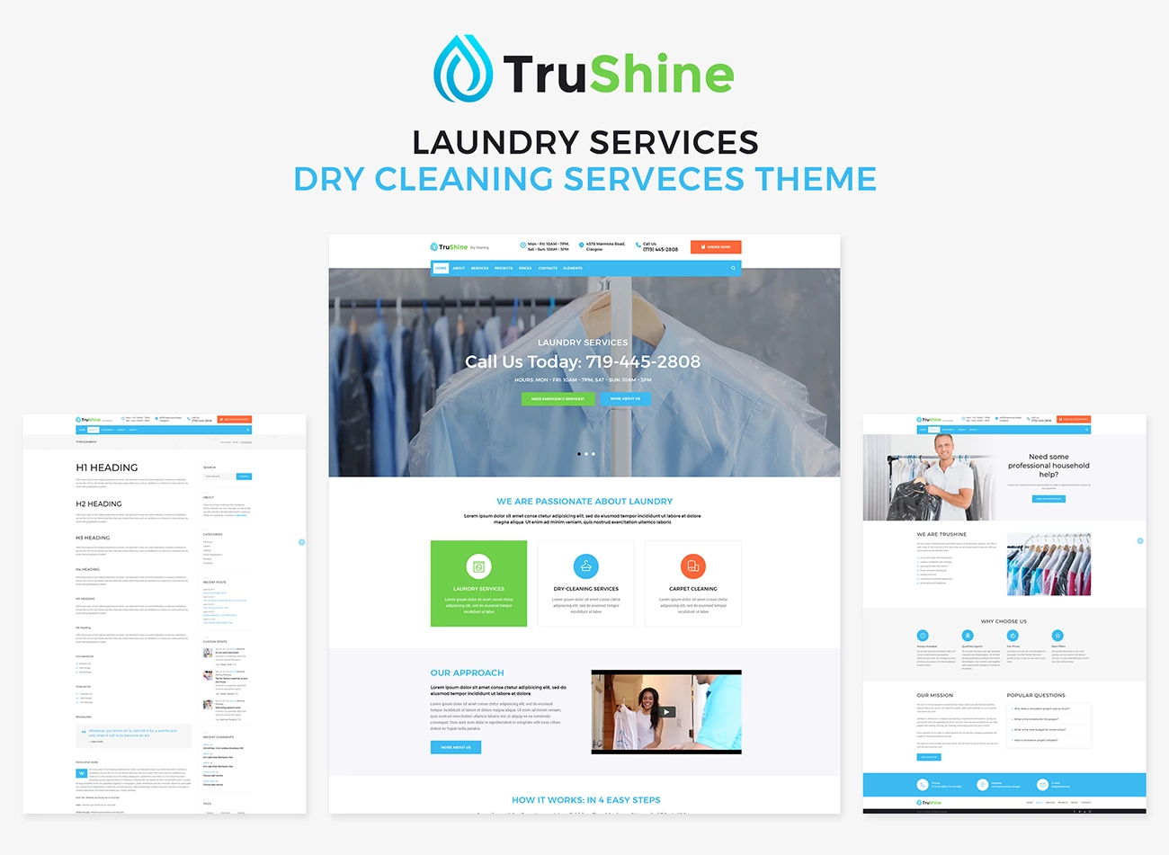 TruShine Laundry Service WordPress Theme