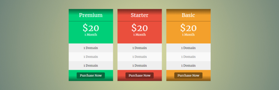 Pricing Tables Free-Free plugin