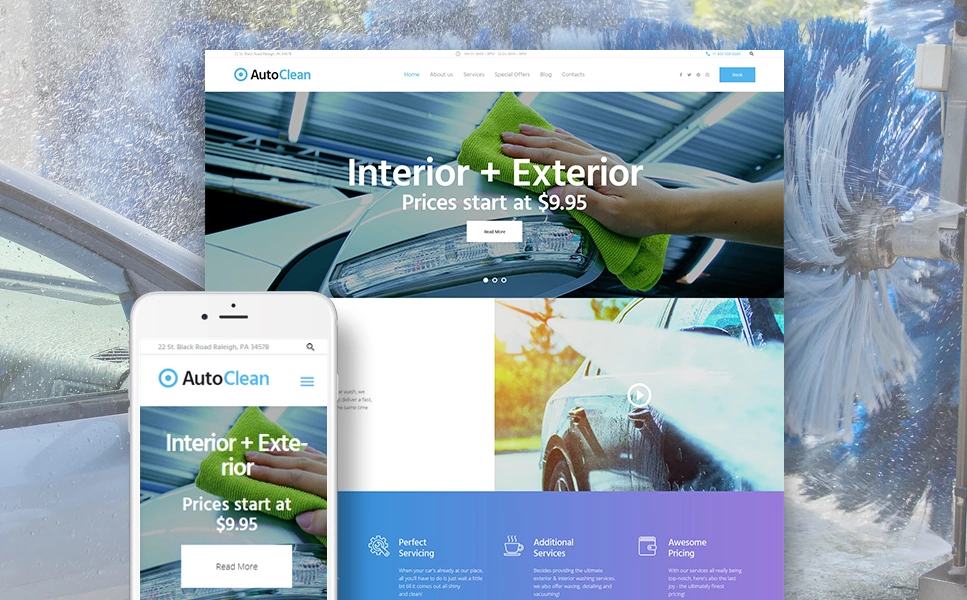 AutoClean-Car Wash WP Theme