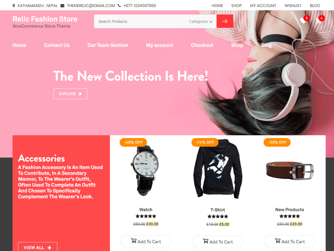 Relic Fashion Store-eCommerce Theme