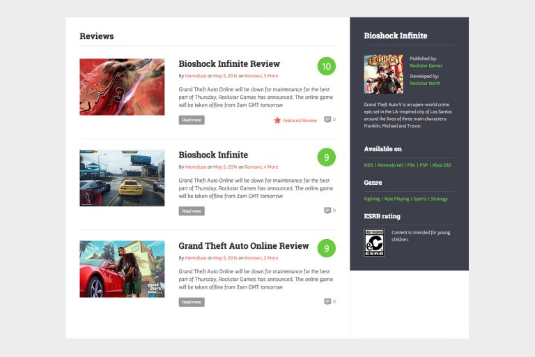 Gaming WordPress Theme