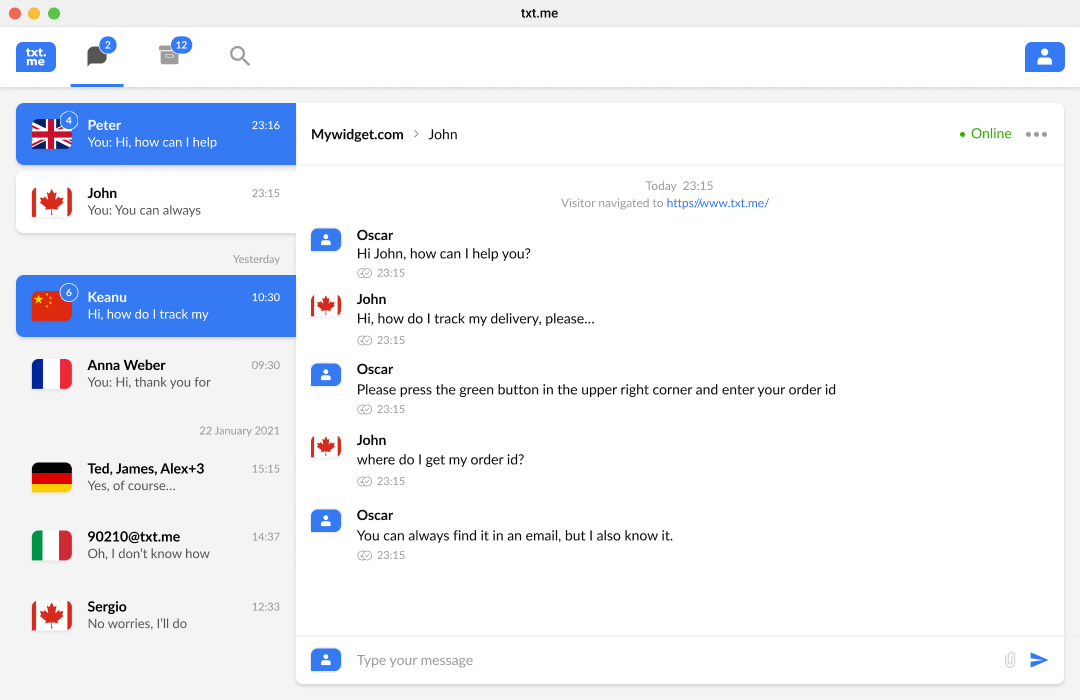 Txt.me -  Free Live Chat Plugin For WordPress