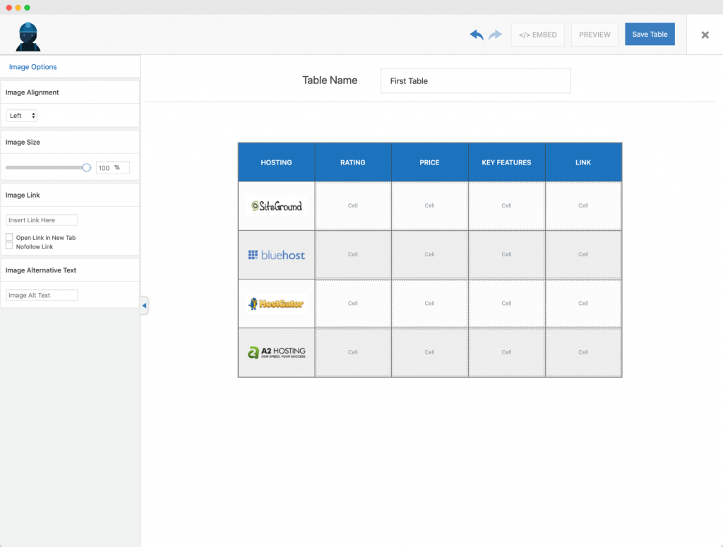 table plugin