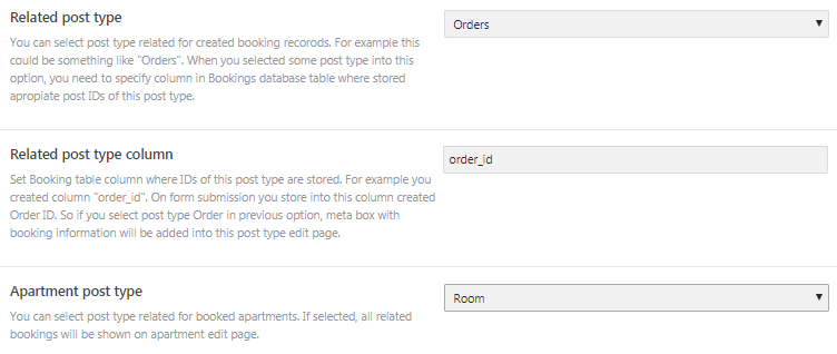 Booking table structure