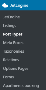 JetEngine post types