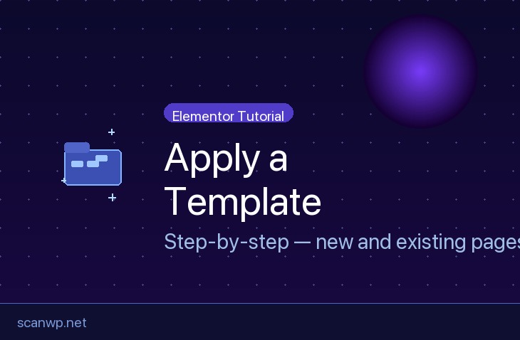 How to apply an Elementor template to a page