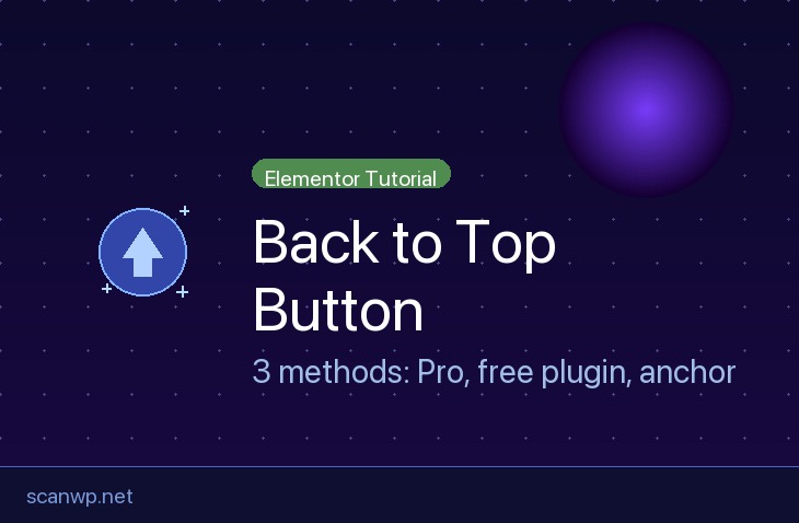 How to add a back to top button using Elementor